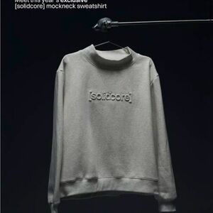 Solid Light Gray Turtleneck Sweatshirt